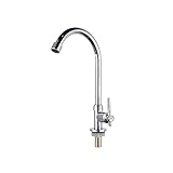 Grifo de Cocina para Agua, Grifo de Fregadero, Grifo de Agua Giratorio de 360, Grifo acero inoxidable, para Fregaderos de Cocina (Sin Agua Caliente)