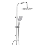 Ulytid Columna de Ducha Sin Grifo,Columna Ducha Hidromasaje, Conjunto de Ducha de Pared Ajustable de Acero Inoxidable con Ducha Fija Redonda de 25 cm, Teleducha de 3 Tipos de Chorro, Flexo, Chromé