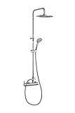 Grifería de ducha - Conjunto monomando de gran ducha con columna fija BLAUTHERM - RAMON SOLER