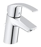 Grohe Eurosmart - Grifo de lavabo con vaciador automático, caño estándar, tecnología Grohe SilkMove, tecnología Grohe EcoJoy (Ref. 33265002)