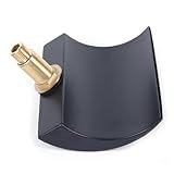 CLEADONG Grifo de bañera con cascada LED, grifo de bañera para baño, 5 agujeros, cascada, grifo de bañera, color negro con tres asas, grifo mezclador de ducha, termostato