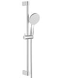 ONECE Barra de Ducha Acero Inoxidable 75cm, Columna de Ducha Sin Grifo, Asiento de Montaje en Ajustable, Conjunto de Ducha Ajustable en Altura, Barra Ducha Pared con Ducha de Mano y Manguera, Cromo