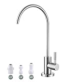 Grifo de agua potable, fácil de instalar, grifo de ósmosis inversa sin plomo para fregadero de cocina, acero inoxidable SUS304 de níquel cepillado