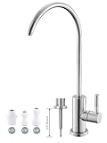 Grifo de agua potable, fácil de instalar, grifo de ósmosis inversa sin plomo para fregadero de cocina, acero inoxidable SUS304 de níquel cepillado (grande)