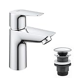 Grohe Start Edge QuickFix- Grifo de lavabo monomando S (vaciador push-open, menor consumo de agua con caudal 3,5 l/min, altura 147mm), cromo, 23898001