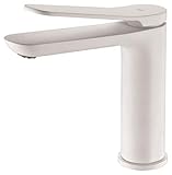 Mice - Grifo monomando de lavabo, Grifería de baño con caño corto Color Blanco Mate BDR031-1BL