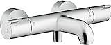 hansgrohe Ecostat 1001 CL - termostato para bañera visto, grifo bañera con botón de seguridad (SafetyStop) a 40 °C, termostato, mezclador para 2 funciones, cromo