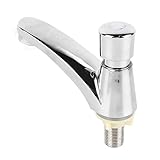 Okuyonic Grifo del Fregadero del Lavabo, a Prueba de Herrumbre, a Prueba de Fugas, Grifo de un Temporizador, Ahorro de Agua, Cobre Frío Duradero para el Público del Hotel