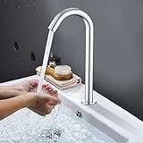 Grifo del sensor - Rosca G1/2in Sensor de inducción automático Grifo de agua Infrarrojo Solo grifo frío con caja de control Adecuado para baño, inodoro, cocina, hotel, lugar público, etc.(M)