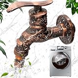 Aplique grifo exterior de pared, Nostalgie grifo de jardín 1/2, grifo de jardín de estilo antiguo, para el hogar, cocina, cuarto de baño, jardín al aire libre