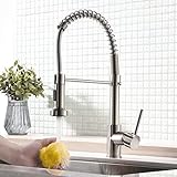 TIMACO grifo cocina grifo para cocina Pon 98199715 Acero Inoxidable Cepillado níquel cocina grifo con herunterziehen Rocíe 360 ° giratorio acero inoxidable único mango Muelle Cocina Fregadero Grifo